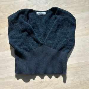 Natural life v-necked cropped black sweater size medium